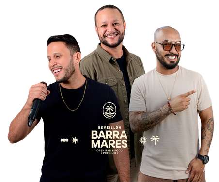 André Lima e Rafael e Dudu Oliveira, atrações musicais do Réveillon Barramares